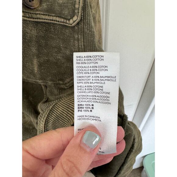 Anthropologie Pilcro Relaxed Button Front Shirt Jacket Moss Medium - Picture 7 of 8